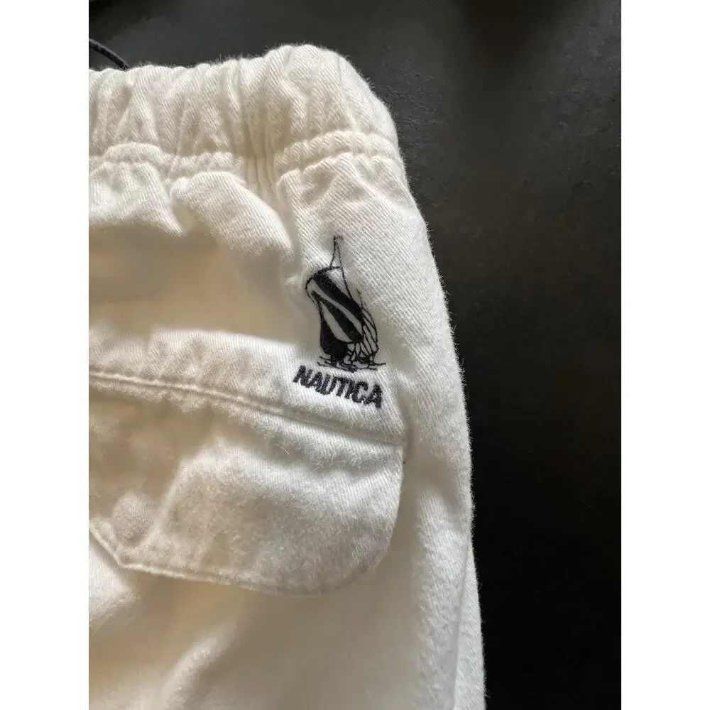 Nautica Pants Mens Size XL 100% Cotton Loose Fit Drawstring Sailing Old Money